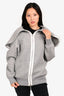 Sacai 2017 Grey Peter Pan Collar Zip Up Two-Way Hoodie Size 1