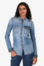 Burberry Brit Blue Denim Button Down Shirt Size 2 US