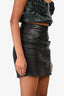 A.L.C. Black Leather Zipper Detailed Mini Skirt Size 0