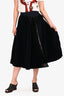 Sacai 2016 Black/Navy Pleated Wrap Midi Skirt Size 1