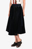 Sacai 2016 Black/Navy Pleated Wrap Midi Skirt Size 1