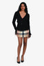 Burberry London Beige Wool Tartan Patterned Mini Skirt Size 2 US