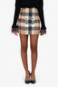 Burberry London Beige Wool Tartan Patterned Mini Skirt Size 2 US