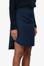 3.1 Phillip Lim Navy/Black Wool Pleated Waist Midi Skirt Size 0