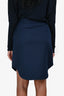 3.1 Phillip Lim Navy/Black Wool Pleated Waist Midi Skirt Size 0