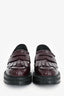 Christian Dior Burgundy Brushed Leather Platform Loafers Size 35