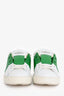 Valentino White/Green Leather Rockstud Sneakers Size 35