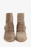 Christian Dior Beige Suede Leather Buckle Detail Ankle Boots Size 35.5