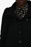 Burberry Black Wool/Cashmere Ruffled Hem Coat Size 8