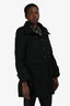 Burberry Black Wool/Cashmere Ruffled Hem Coat Size 8