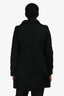 Burberry Black Wool/Cashmere Ruffled Hem Coat Size 8