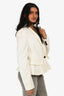 Burberry White Cotton Blend Single Button Blazer Size 8 US