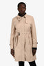 Burberry Beige Nylon Trench Belted Trench Est. Size M