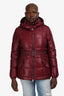Burberry Brit Burgundy Belted Puffer Jacket Size M