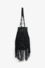 Prada Black Nylon/Leather Fringe Camouflage Print Shoulder Bag with Strap