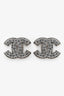 Pre-Loved Chanel™ 2011 Silver Tone Metal Crystal Embellished CC Earrings