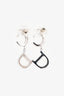 Christian Dior Silver Tone Metal Crystal Embellished 'CD' Ear Pendants