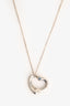 Tiffany & Co. By Elsa Peretti Sterling Silver Gemstone Set Open Heart Pendant Necklace