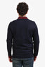 Louis Vuitton 2017 Navy/Red Wool Long Sleeve Polo Top Size M Mens