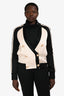 Balmain Black/White Striped Double Breasted V-Neck Jacket Size 42