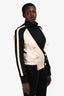 Balmain Black/White Striped Double Breasted V-Neck Jacket Size 42