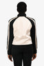 Balmain Black/White Striped Double Breasted V-Neck Jacket Size 42