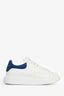 Alexander McQueen White/Blue Leather Platform Sneakers Size 38.5