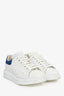 Alexander McQueen White/Blue Leather Platform Sneakers Size 38.5