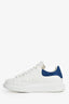 Alexander McQueen White/Blue Leather Platform Sneakers Size 38.5