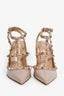 Valentino Nude Patent Rockstud Pointed Toe Pumps Size 39