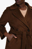 Weekend Max Mara Brown Wool Belted Coat Size 6