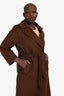 Weekend Max Mara Brown Wool Belted Coat Size 6