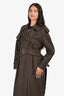 Burberry Green Cotton 'Castleford' Trench Coat Size 4
