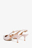 Gianvito Rossi Pink Leather Slingback Heels Size 38.5