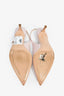 Gianvito Rossi Pink Leather Slingback Heels Size 38.5