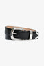 Khaite Black/Silver 'Benny' Leather Belt Size 80