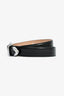 Khaite Black/Silver 'Benny' Leather Belt Size 80