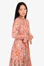 Zimmermann Pink/Multicolor Floral Print Sheer Maxi Belted Dress with Slip Size 2