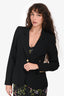 Smythe Black Single Breasted Gold Button Blazer Size S
