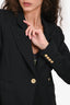 Smythe Black Single Breasted Gold Button Blazer Size S