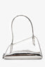 The Attico Silver Patent Leather 'Sunrise' Single Strap Shoulder Bag