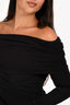 Entire Studios Black Off-Shoulder Ruched Long Sleeved Dress Size S
