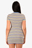 Staud Blue/Yellow Striped Short Sleeved Mini Dress Size XS