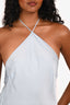 Saks Potts Baby Blue Silk Halterneck Midi Dress Size S