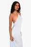 Saks Potts Baby Blue Silk Halterneck Midi Dress Size S