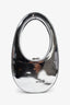 Coperni Metallic Silver Faux Patent Leather Mini 'Swipe' Top Handle Bag