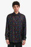 Fendi Black/Multicoloured Logo Silk Button Down Shirt Size 43 Mens