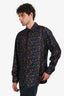 Fendi Black/Multicoloured Logo Silk Button Down Shirt Size 43 Mens