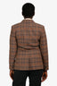 Max Mara Studio Brown/Burgundy Plaid Wool Single Button Blazer Size 8 US