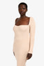 One Grey Day x Revolve Cream Ribbed 'Olivia' Midi Dress Size M